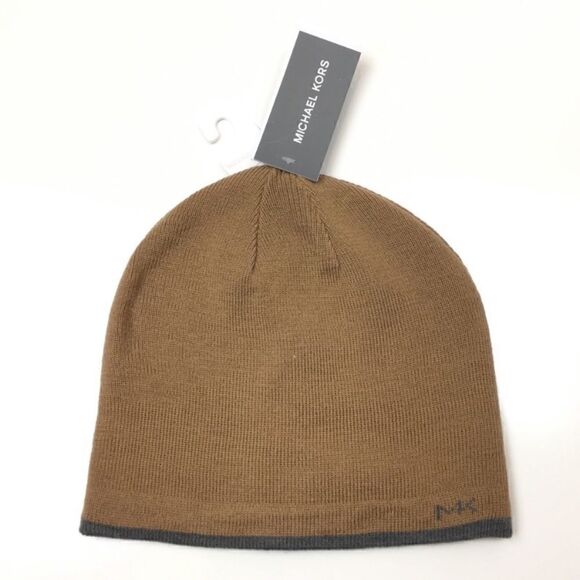 Michael Kors Tan and Gray Reversible Beanie - Picture 5 of 5